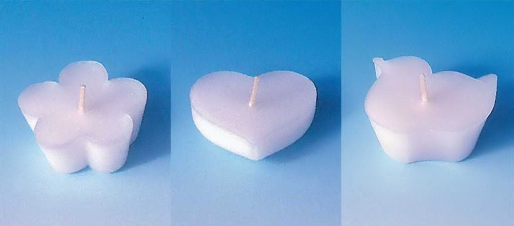 Polycarbonate T-Light Floating Candle Tray Moulds. Various shapes.