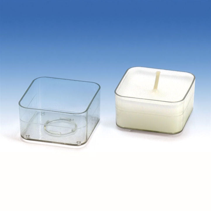 Polycarbonate Individual T Lights Candle Moulds / Holders. Packs of 25 units. Various shapes.