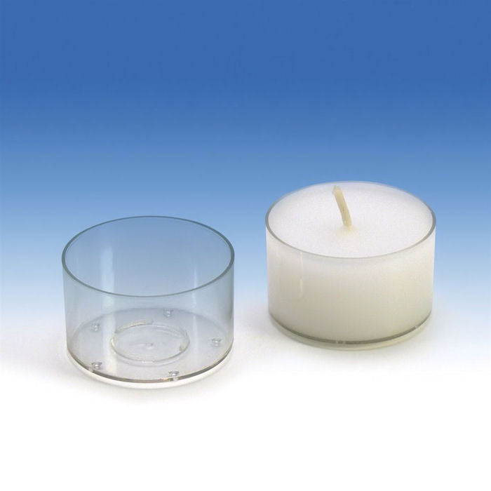 Polycarbonate Individual T Lights Candle Moulds / Holders. Packs of 25 units. Various shapes.