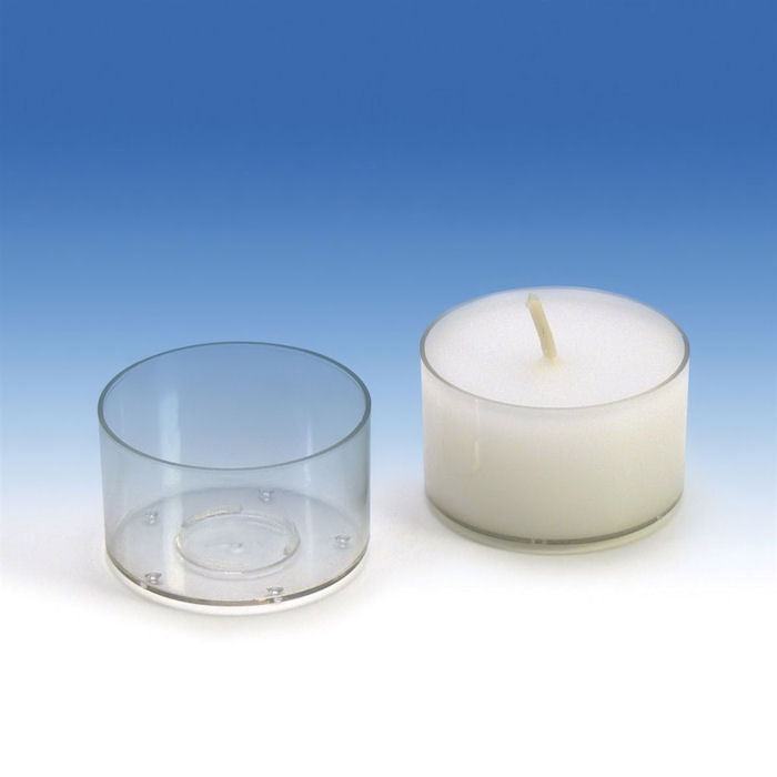 Polycarbonate Individual T Lights Candle Moulds / Holders. Packs of 25 units.  Various shapes.