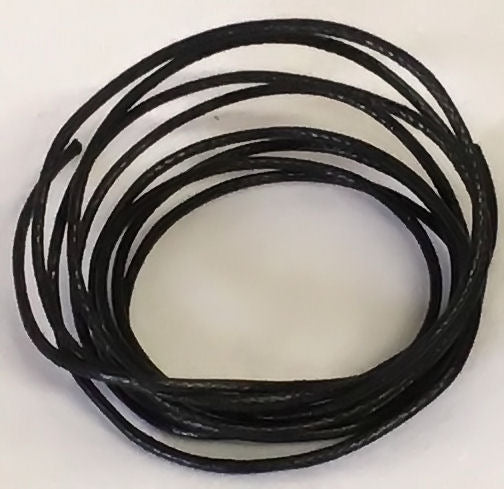 Black Waxed Cord - 1 mm x 5 m - slc